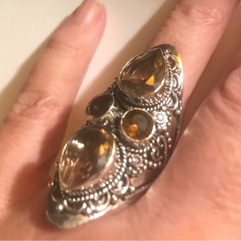 Morganite Stamped 925 Sterling Silver Ring